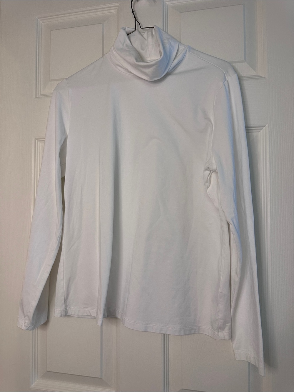 Lands' End White Long Sleeve Turtleneck Top